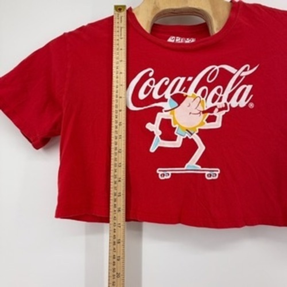 Coca-Cola Red Graphic Crop Top Skateboarder Have a Coke and a Smile Medium - Picture 7 of 7